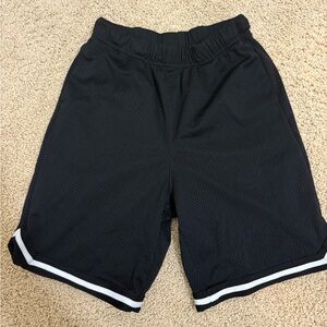 Black Athletic Shorts with White Trim